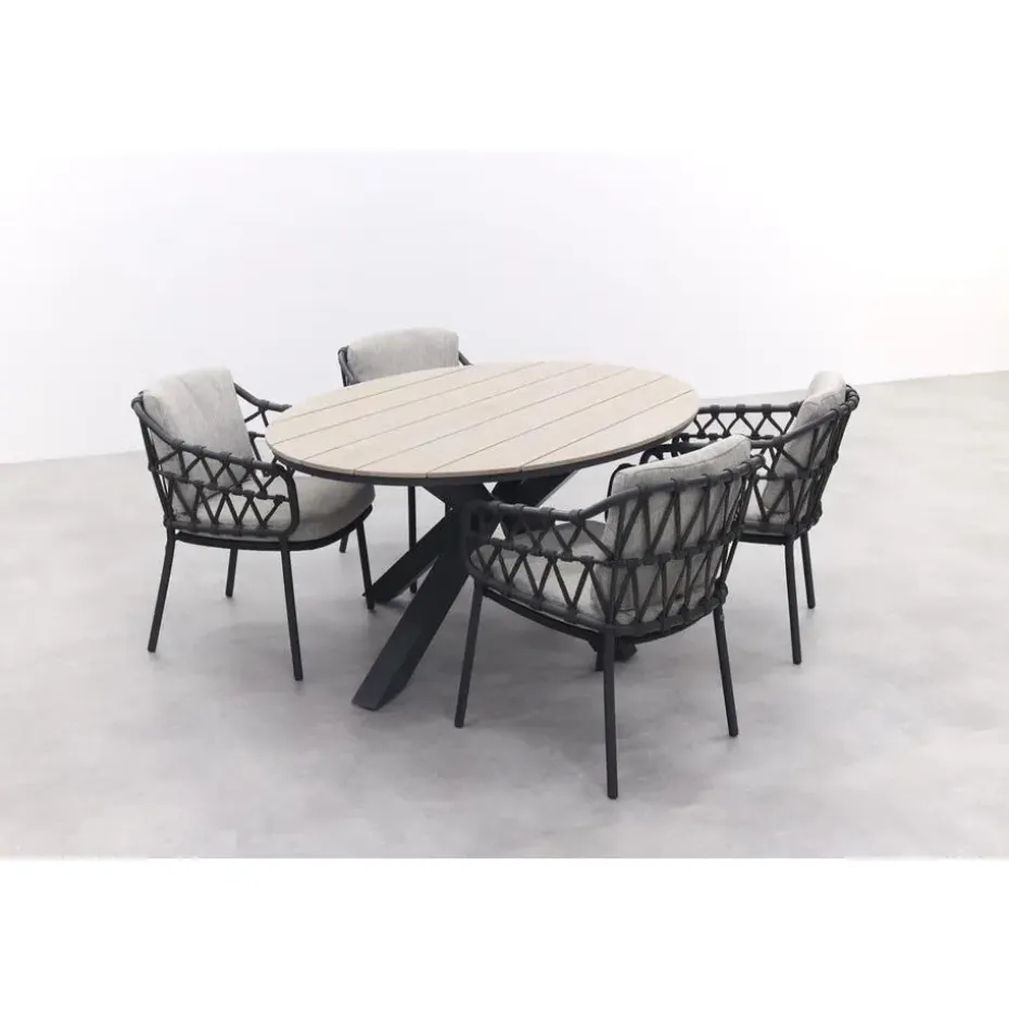 4 Seasons Calpi / GI Edison 180 x 115 cm. tafel - ovale tuinset