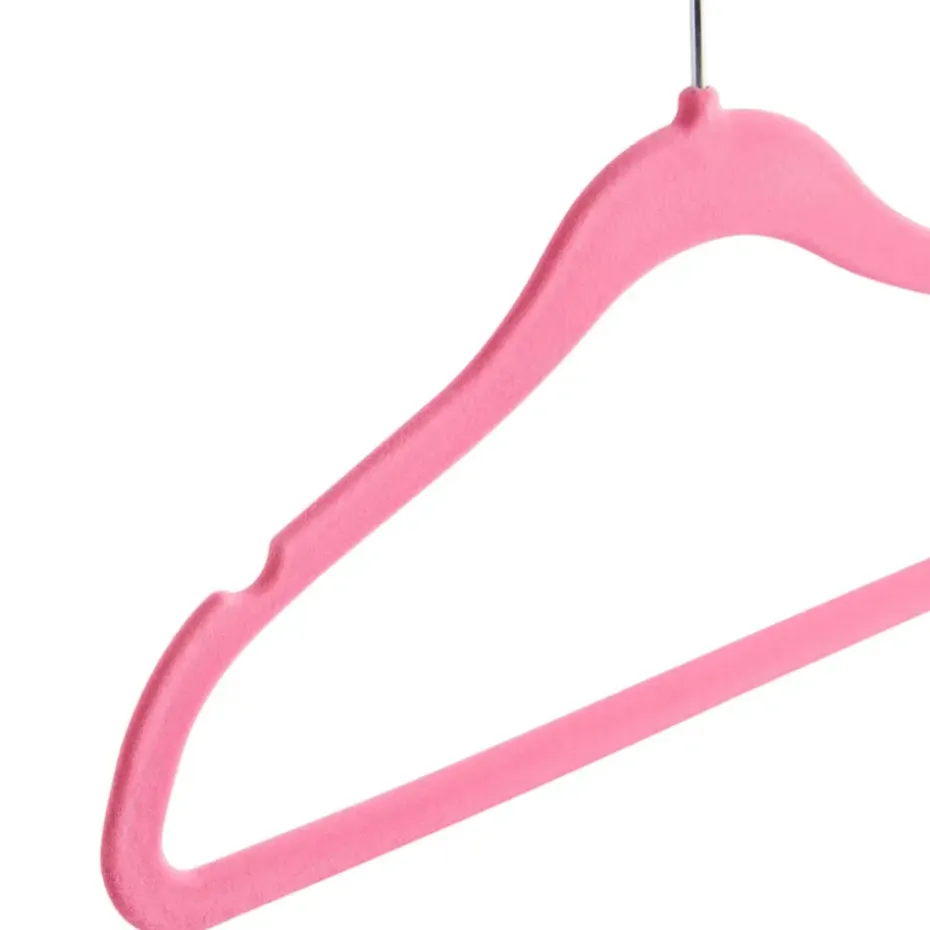 20 Stuks Kinder Kledinghangers - Fluweel - Roze
