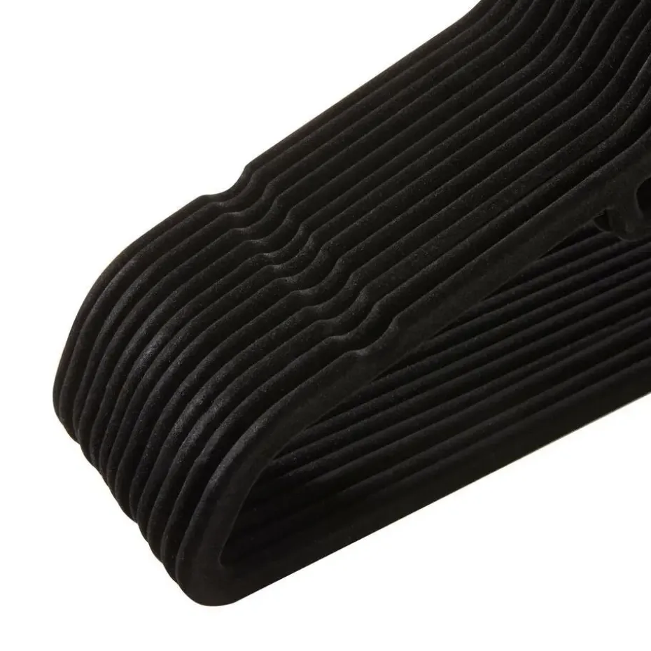 ACAZA - 50 Anti-slip kleerhangers - Zwarte haak
