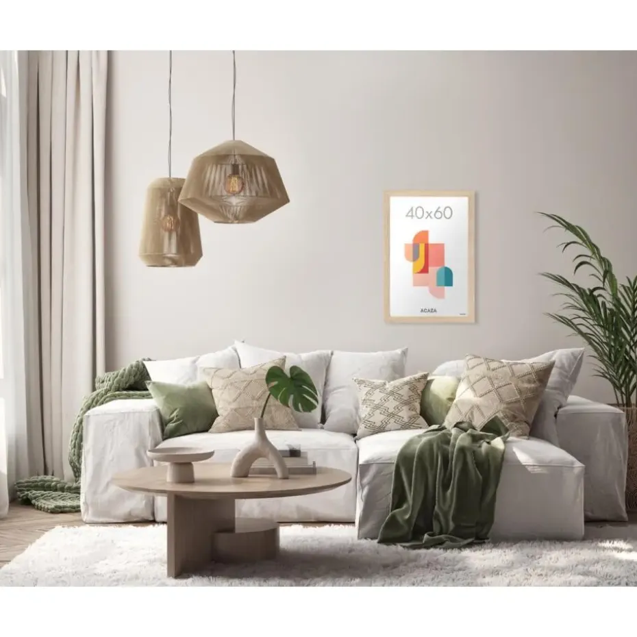 ACAZA Fotokader - Fotolijst - 40x60 cm - MDF hout - Lichte Eik kleur