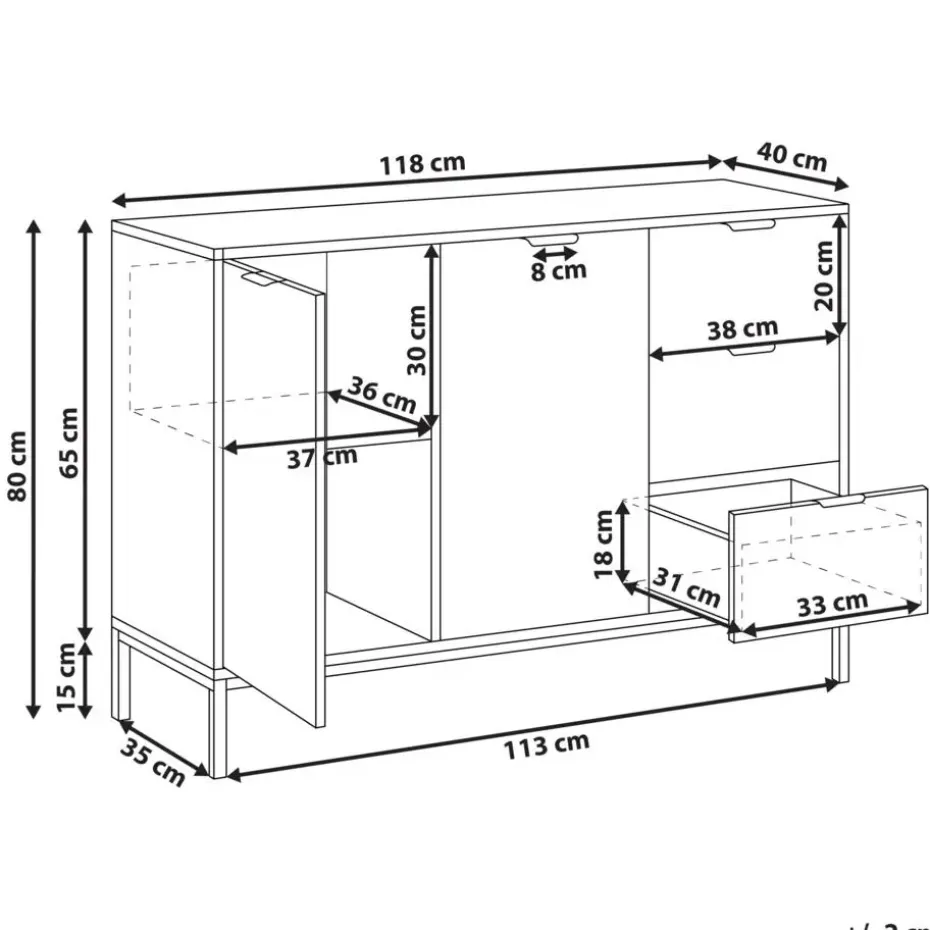 ADELAIDE - Dressoir - Wit - MDF