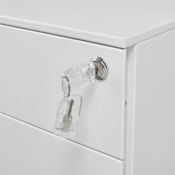 Afsluitbaar ladeblok / bureaukast 39x60 cm - 3 lades - Wit