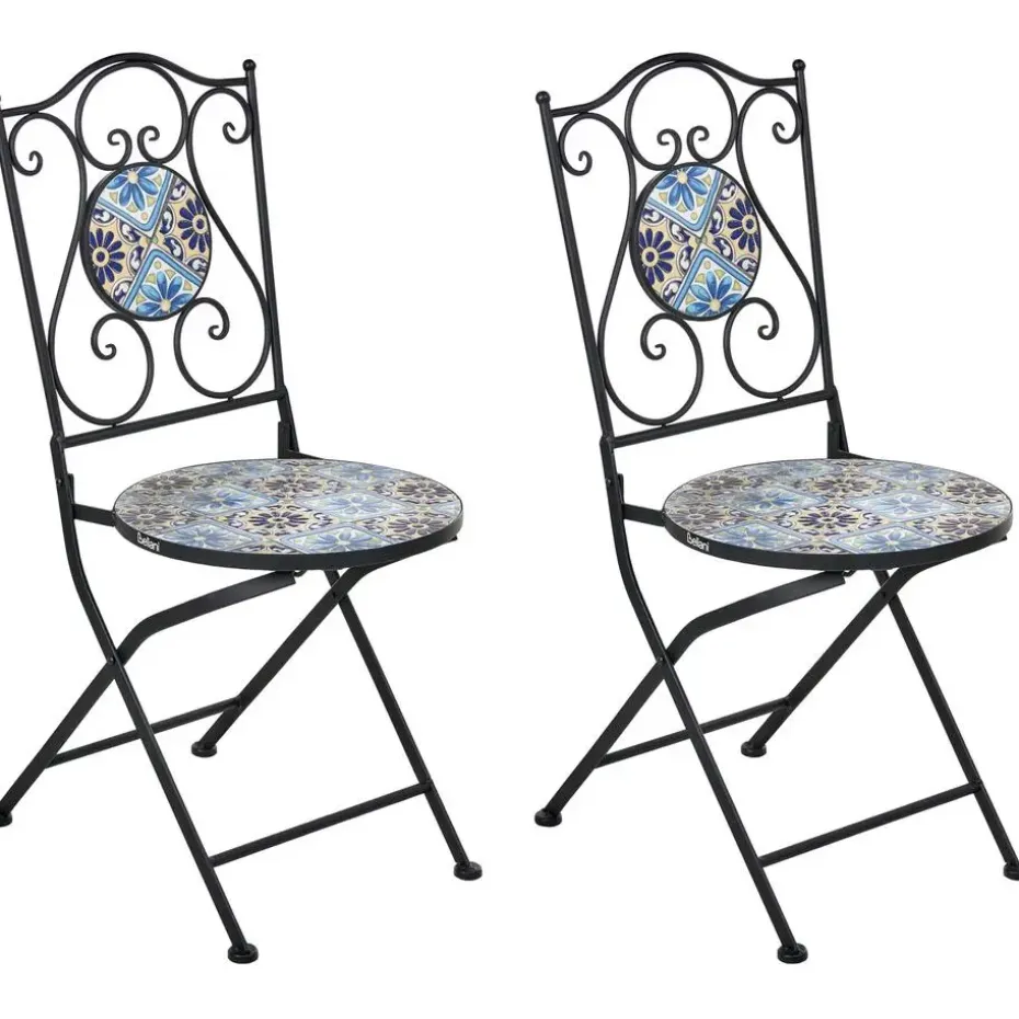 AGGIUS - Set van 2 tuinstoelen - Zwart - IJzer