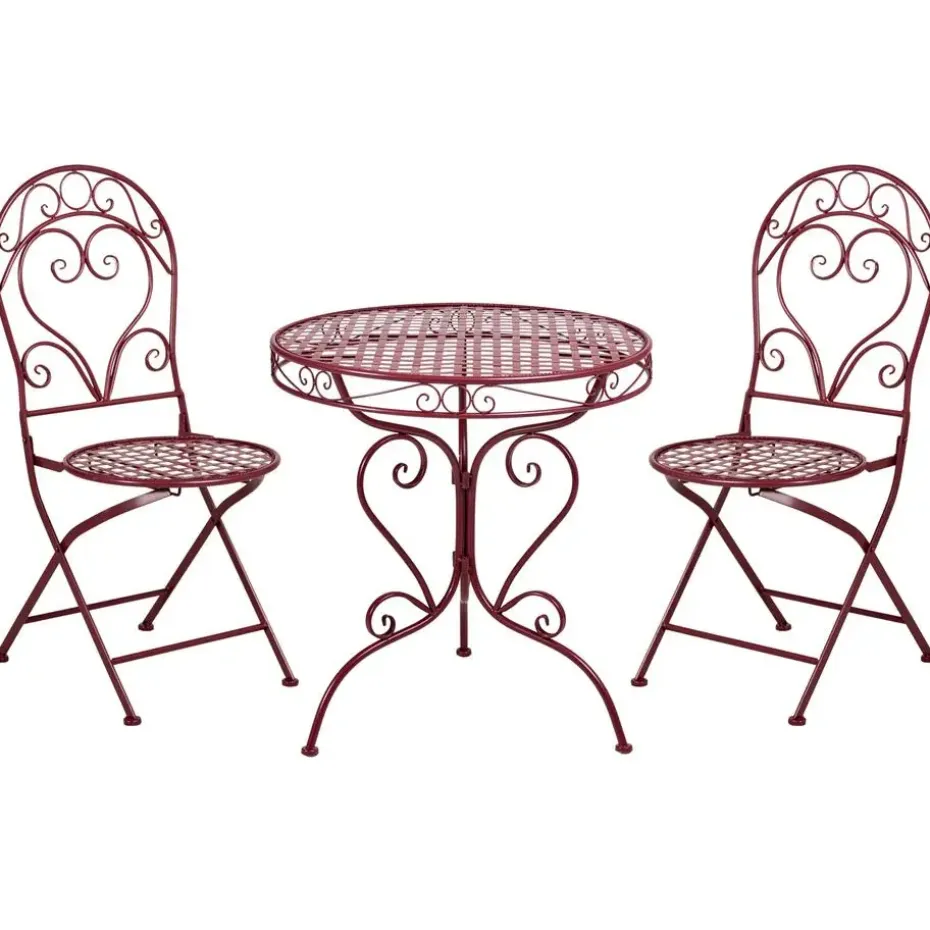 ALBINIA - Bistroset voor 2 - Bordeaux - Metaal