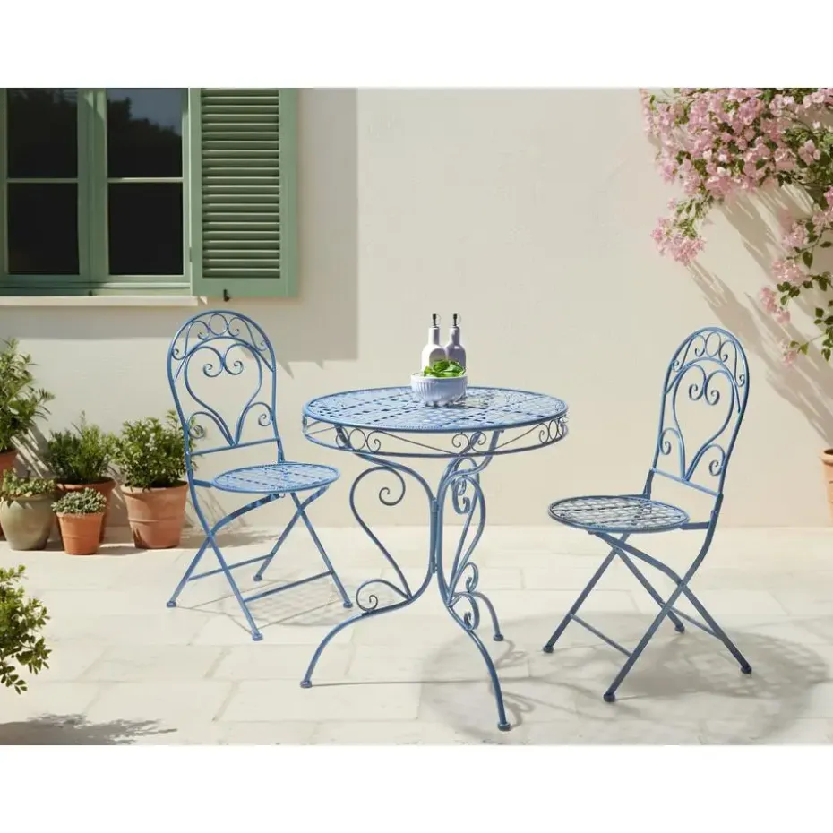 ALBINIA - Bistroset voor 2 - Blauw - Metaal