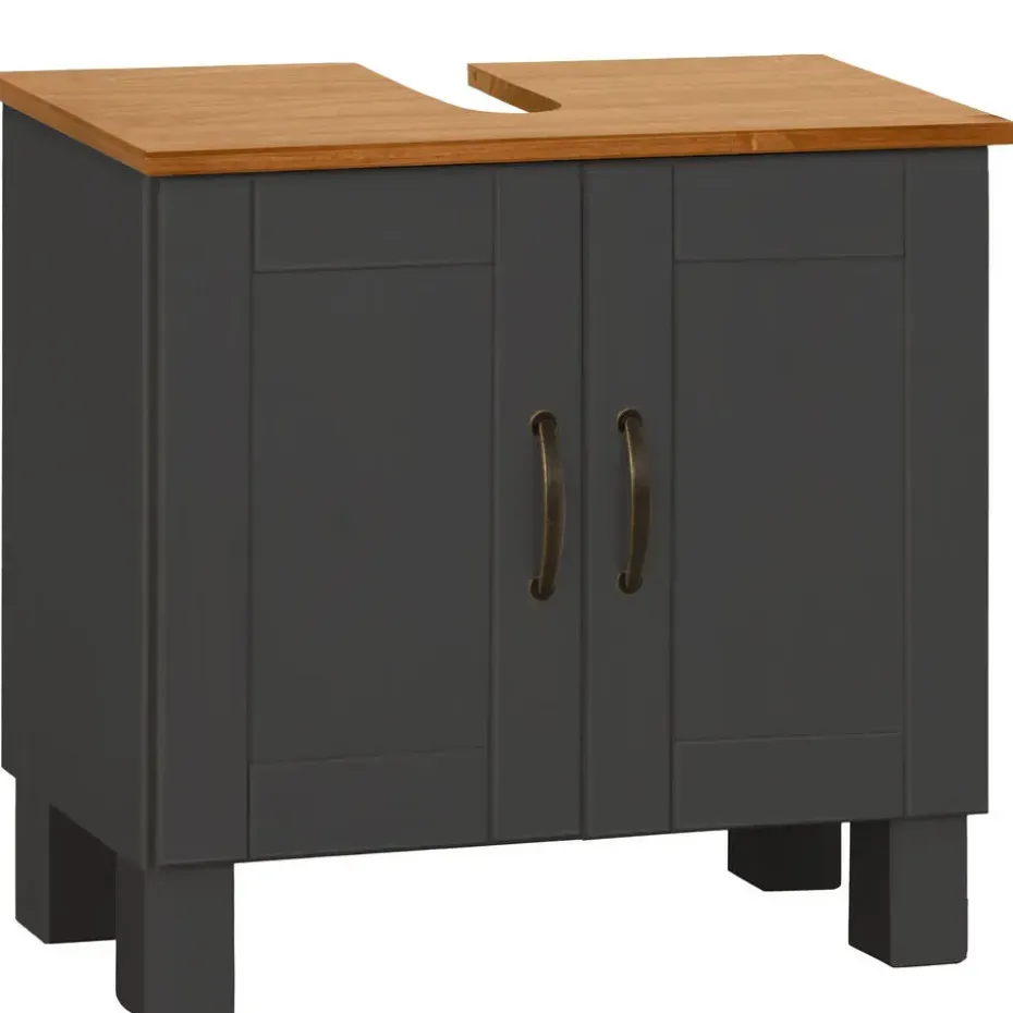 Alby - Wastafelonderkast 60 cm met 2 deuren in antraciet