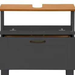 Alby - Wastafelonderkast 60 cm met 1 klep 1 lade in antraciet