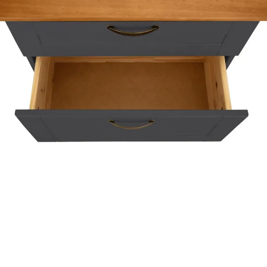 Alby - Wastafelonderkast 60 cm met 1 klep 1 lade in antraciet