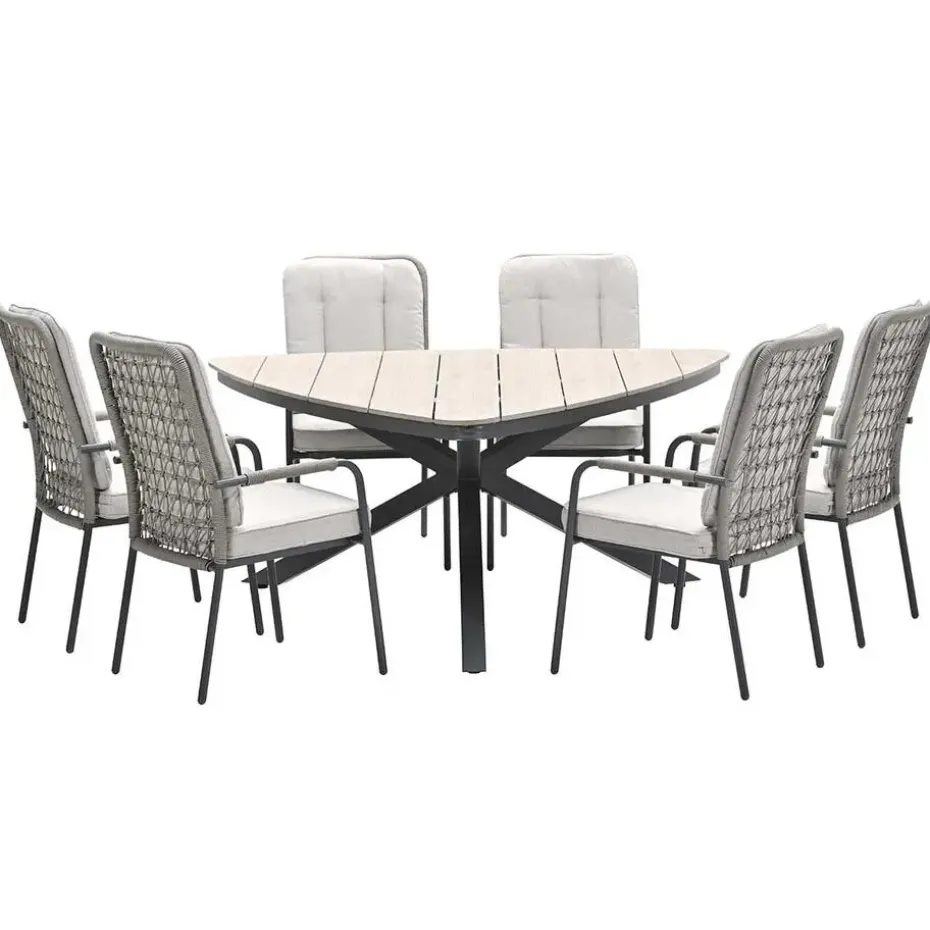 Aleria tuinset 7-delig - Tulli triangle tafel 170 cm