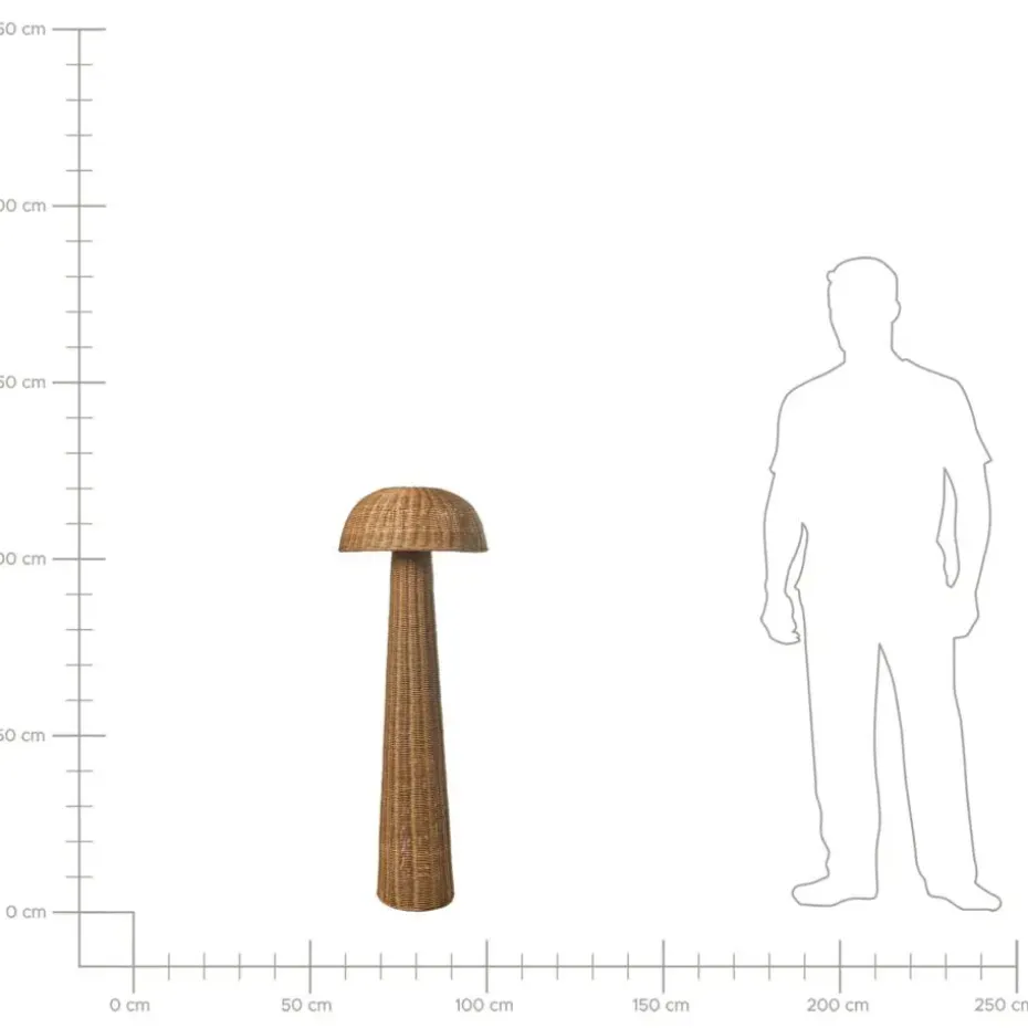 ALERO - Staande lamp - Bruin - Rotan