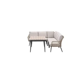 Allasio lounge-dining hoekset - 5-dlg. - c.black - desert sand - VW