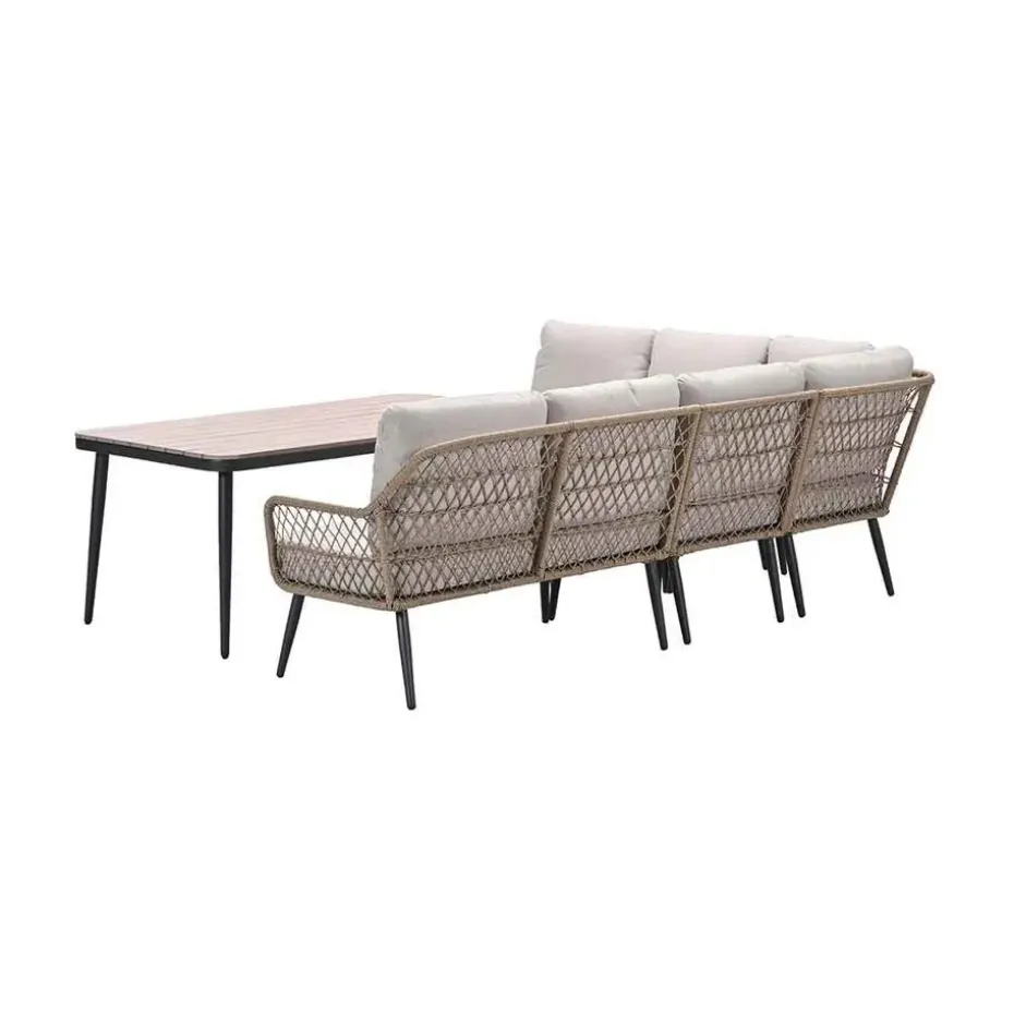 Allasio lounge-dining hoekset - 5-dlg. - c.black - desert sand - VW