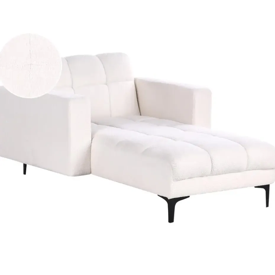 ALNES - Chaise longue - Wit - Polyester
