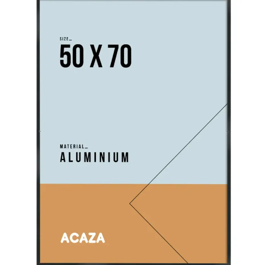 Aluminium Fotokader, Foto lijst voor Foto's met Formaat 50 x 70 cm, Zwarte Rand