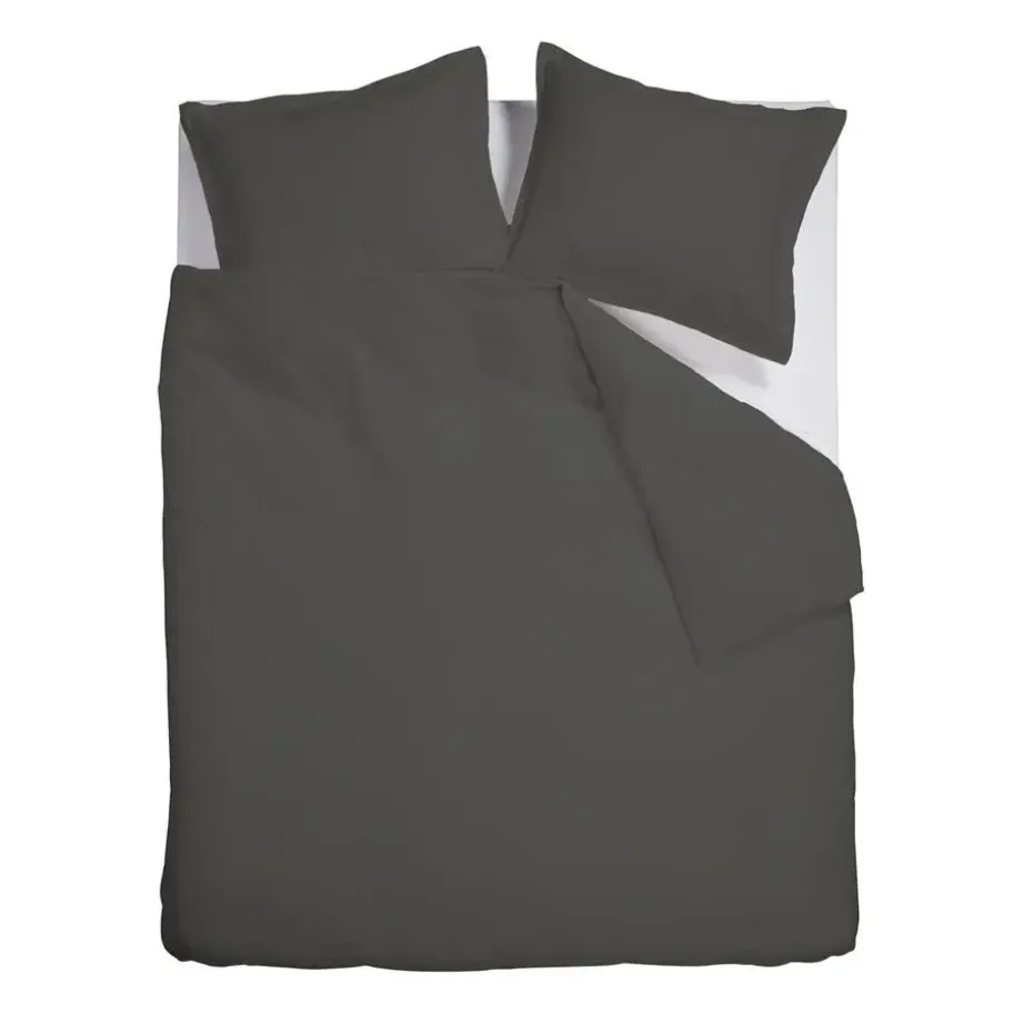 Ambiante Satin Uni dekbedovertrek - 200x200/220 - Donker Grijs