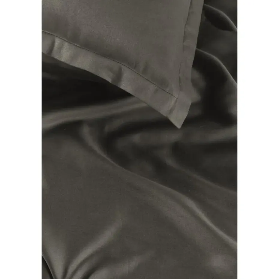 Ambiante Satin Uni dekbedovertrek - 200x200/220 - Donker Grijs