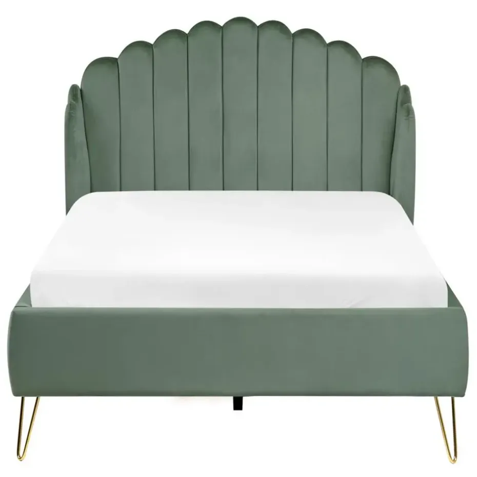 AMBILLOU - Tweepersoonsbed - Groen - 120 x 200 cm - Fluweel