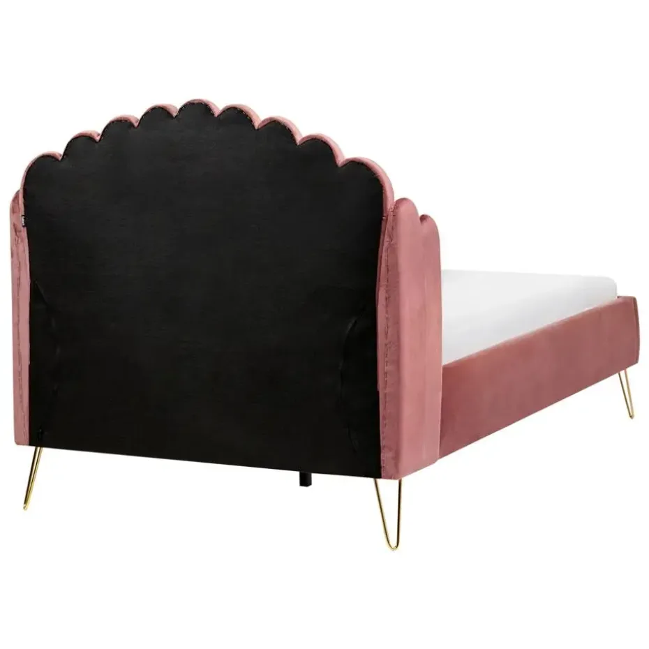 AMBILLOU - Tweepersoonsbed - Roze - 120 x 200 cm - Fluweel