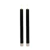 Anna Collection Led dinerkaarsen - 2x - zwart - 25 cm - 3D vlam