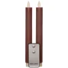 Anna Collection LED dinerkaarsen - 2x st - antiek roze - 23 cm