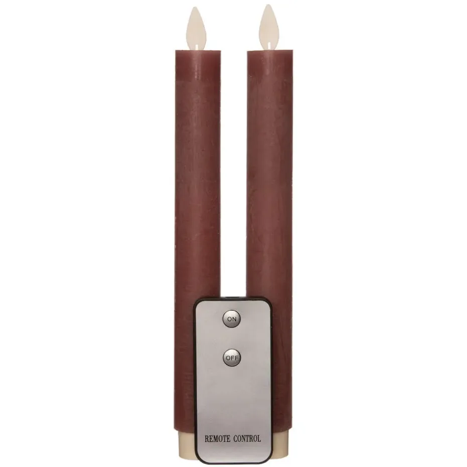Anna Collection LED dinerkaarsen - 2x st - antiek roze - 23 cm