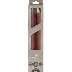 Anna Collection LED dinerkaarsen - 2x st - antiek roze - 23 cm