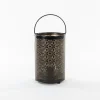 Anna Collection Led sfeer lantaarn/lamp - zwart met goud - H19 cm