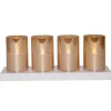 Anna's Collection LED kaarsen in glas -4x - oranje -oplaadstation