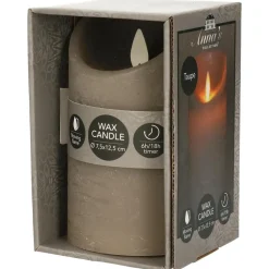 Anna's Collection Led stompkaars - taupe - H12,5 x D7,5 cm - wax