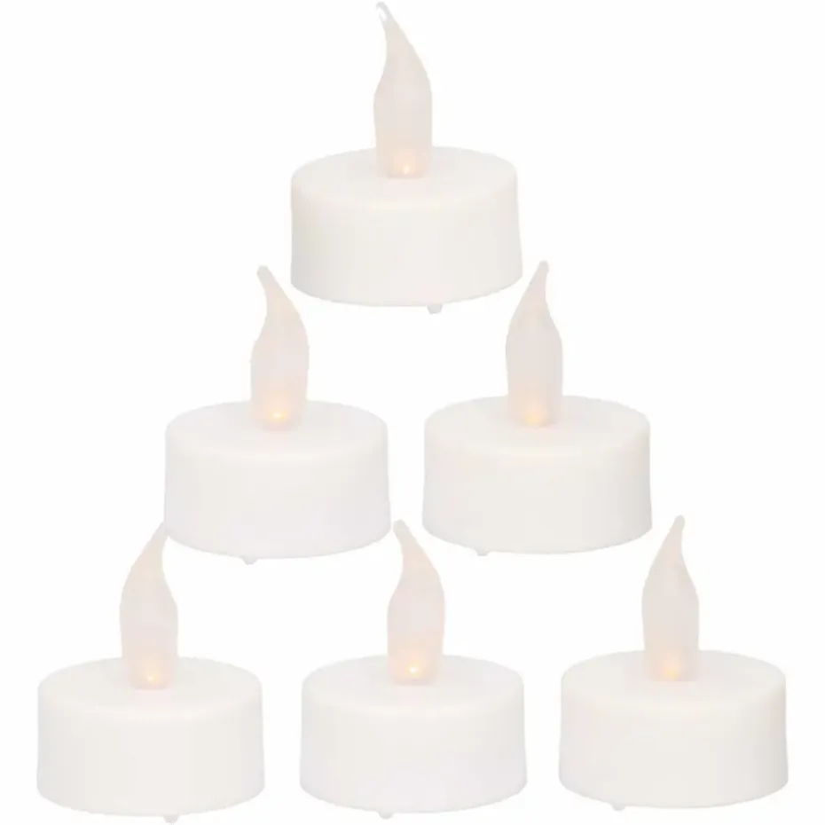 Anna's Collection LED theelichtjes - 6x stuks - wit
