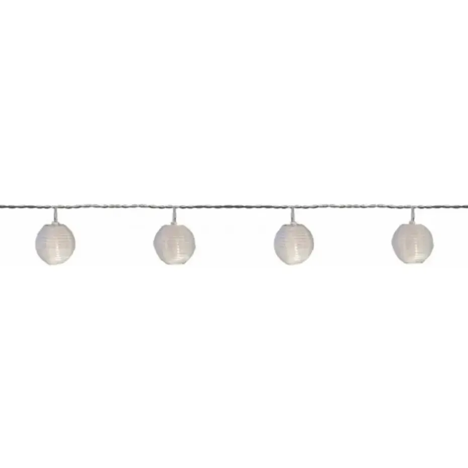 Anna's Collection Solar lichtsnoer - witte lampionnen - 250 cm