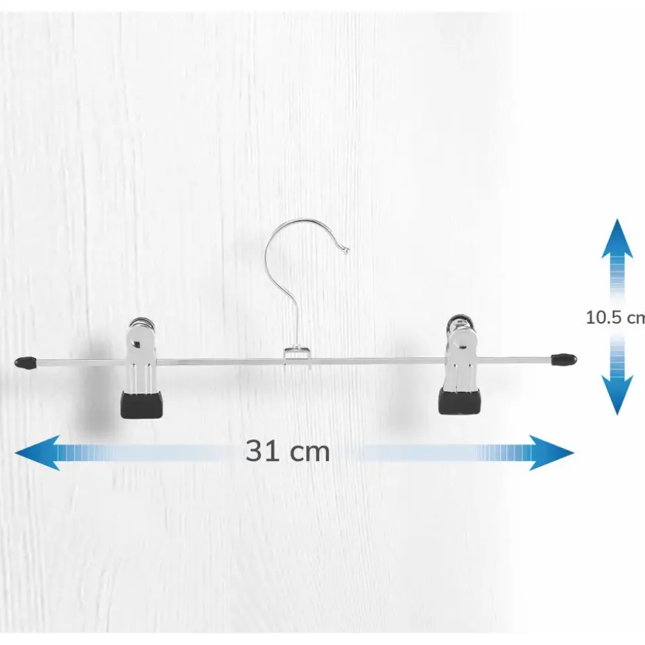 Antislip Broekhangers met Knijpers - 30 stuks Kleding Hangers met Klemmen- 31cm