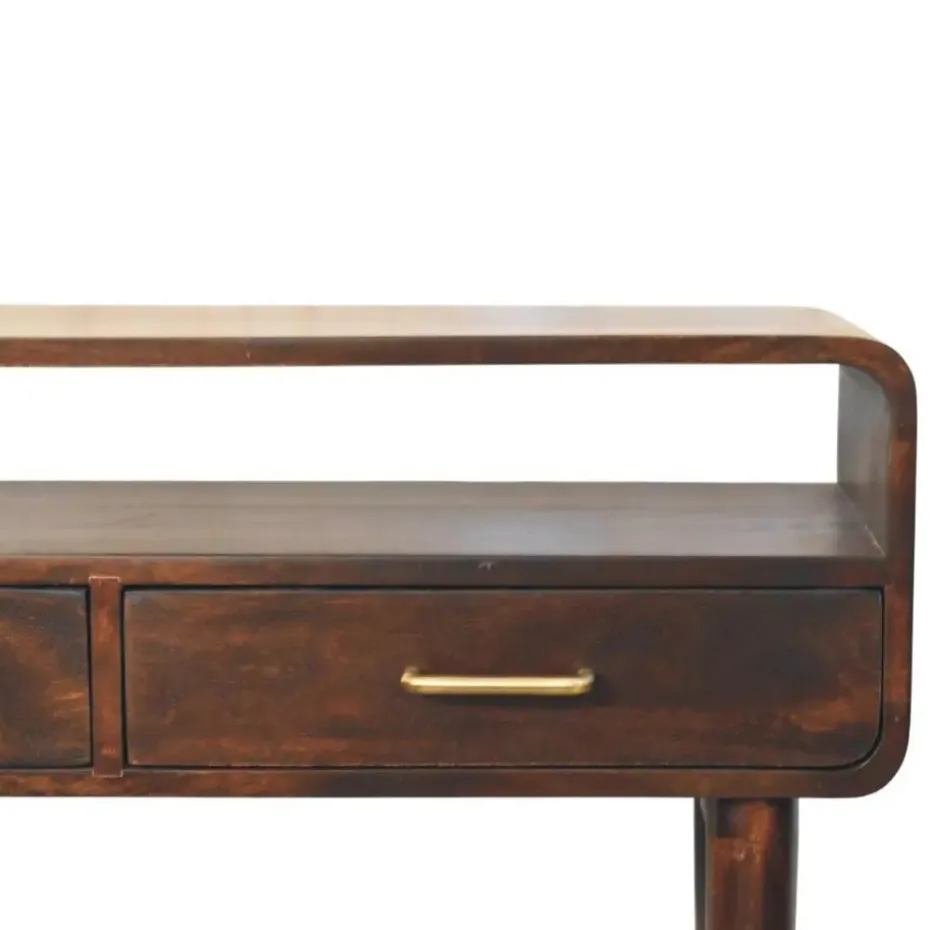 Apollo Loop Console, 2 Lades en Open Gleuf, Donkerbruin