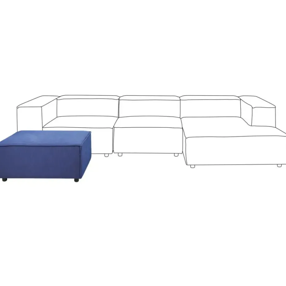 ARDAL - Ottomaan - Donkerblauw - Corduroy