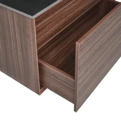ARICA - Badkamermeubel met wastafel - Donkerbruin - 80 cm - MDF