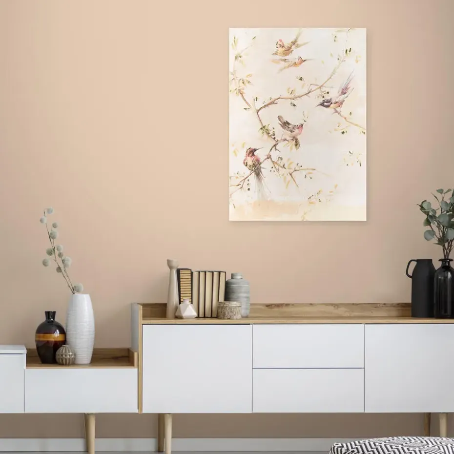 Art for the Home Canvas Geschilderde Details Sunset Birds 70x50cm