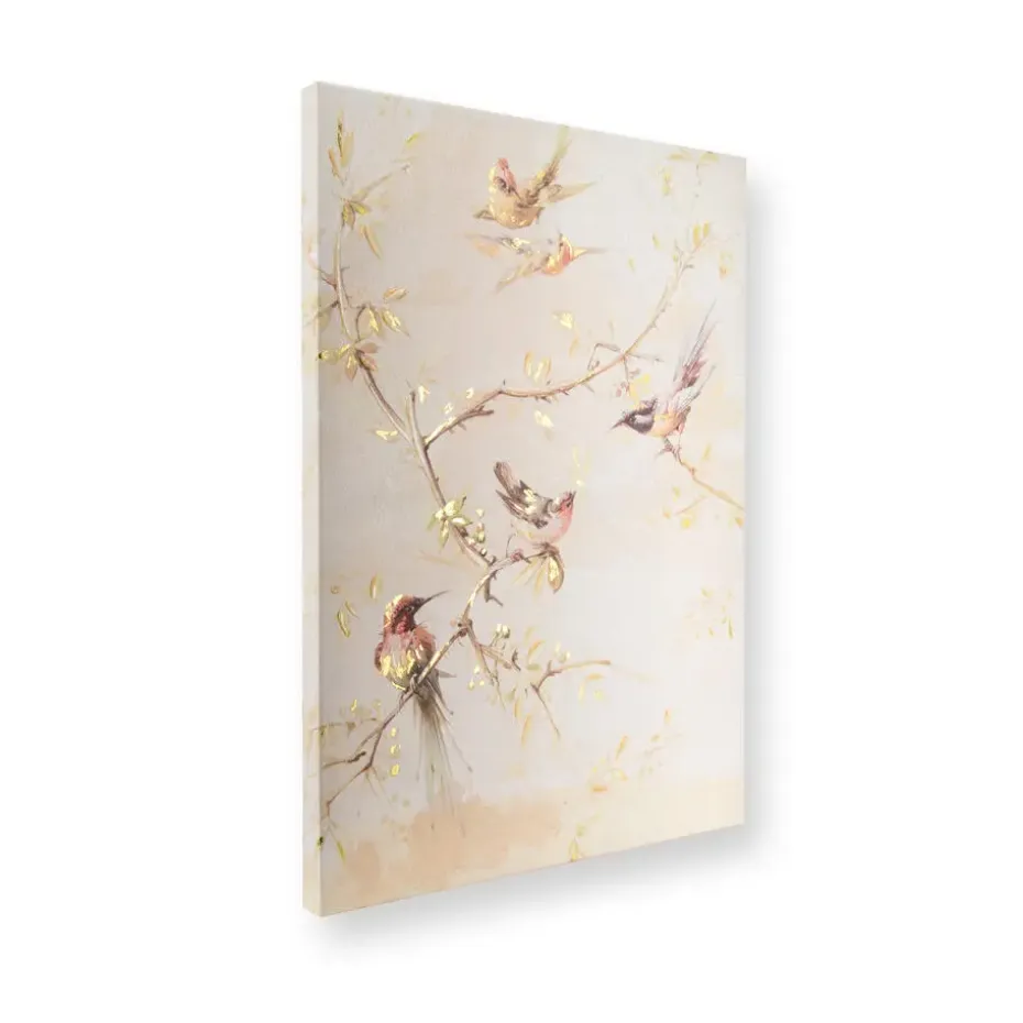 Art for the Home Canvas Geschilderde Details Sunset Birds 70x50cm