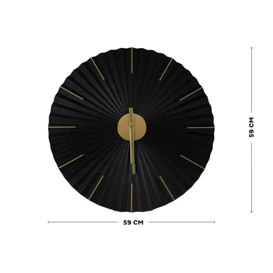 Art for the Home Klok Luxe zwart en goud Hangende Klok Origami 59cm