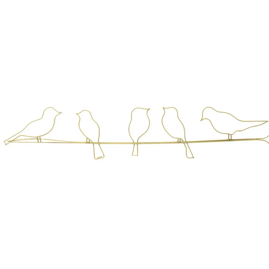 Art for the Home Metal Art Vogels op draad goud 60x12,5cm