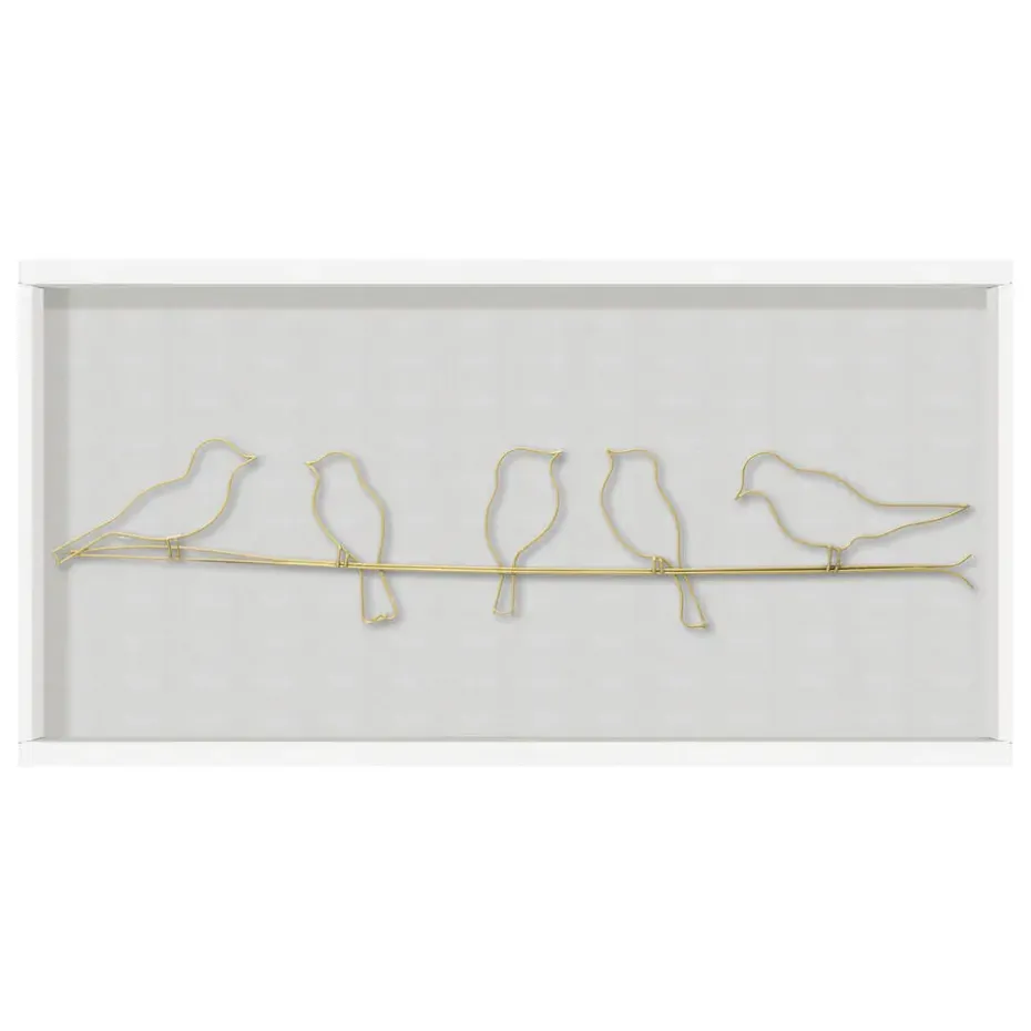 Art for the Home Metal Art Vogels op draad goud 60x12,5cm