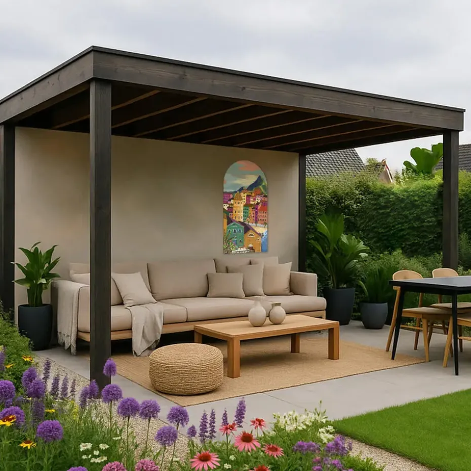 Art voor de Home Canvas Boogvormig Kleuren aan de Italiaanse Kust
