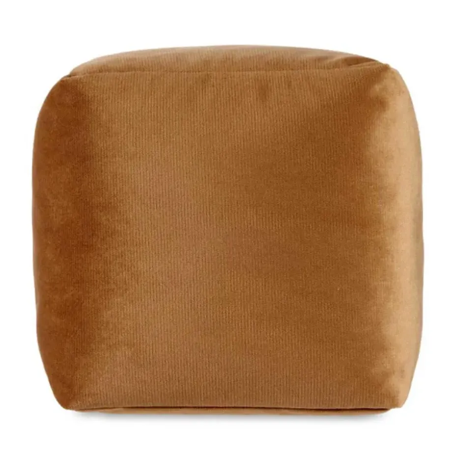 Arte Regal Poef - fluweel - bruin - 30 x 30 cm - vierkant