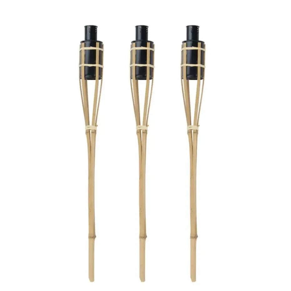 Articasa Tuinfakkels voor lampenolie - 3x stuks - 60 cm - bamboe