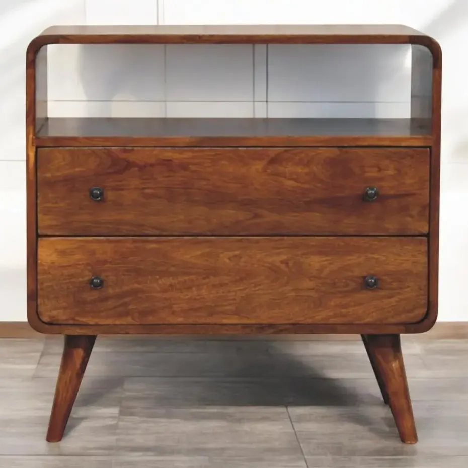 Artisan Furniture Solid hout Gebogen Nordic Charme Sidetable