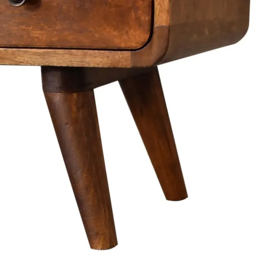 Artisan Furniture Solid hout Kastanje Gebogen TV meubel