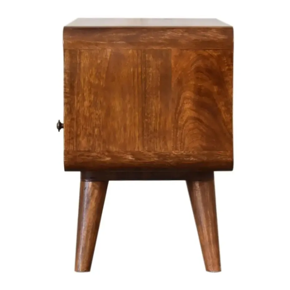 Artisan Furniture Solid hout Kastanje Gebogen TV meubel