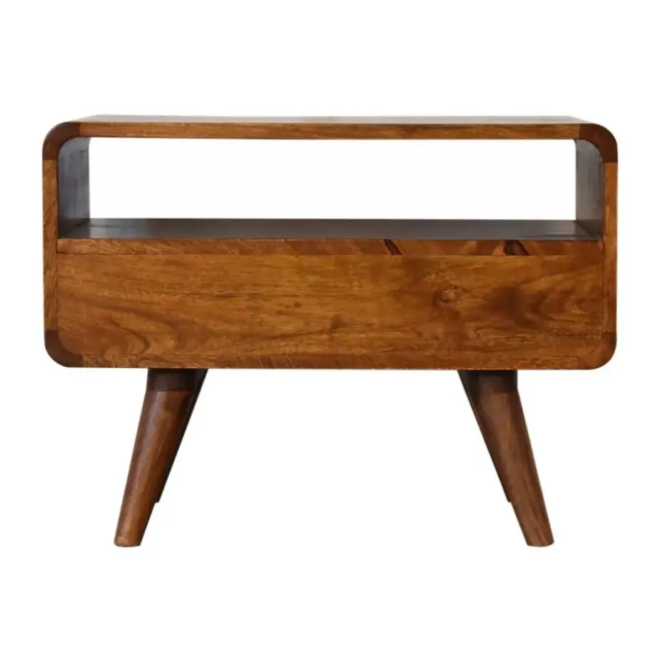 Artisan Furniture Solid hout Kastanje Gebogen TV meubel