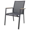 Atmos stapelbare tuinstoel - Antraciet/Teak