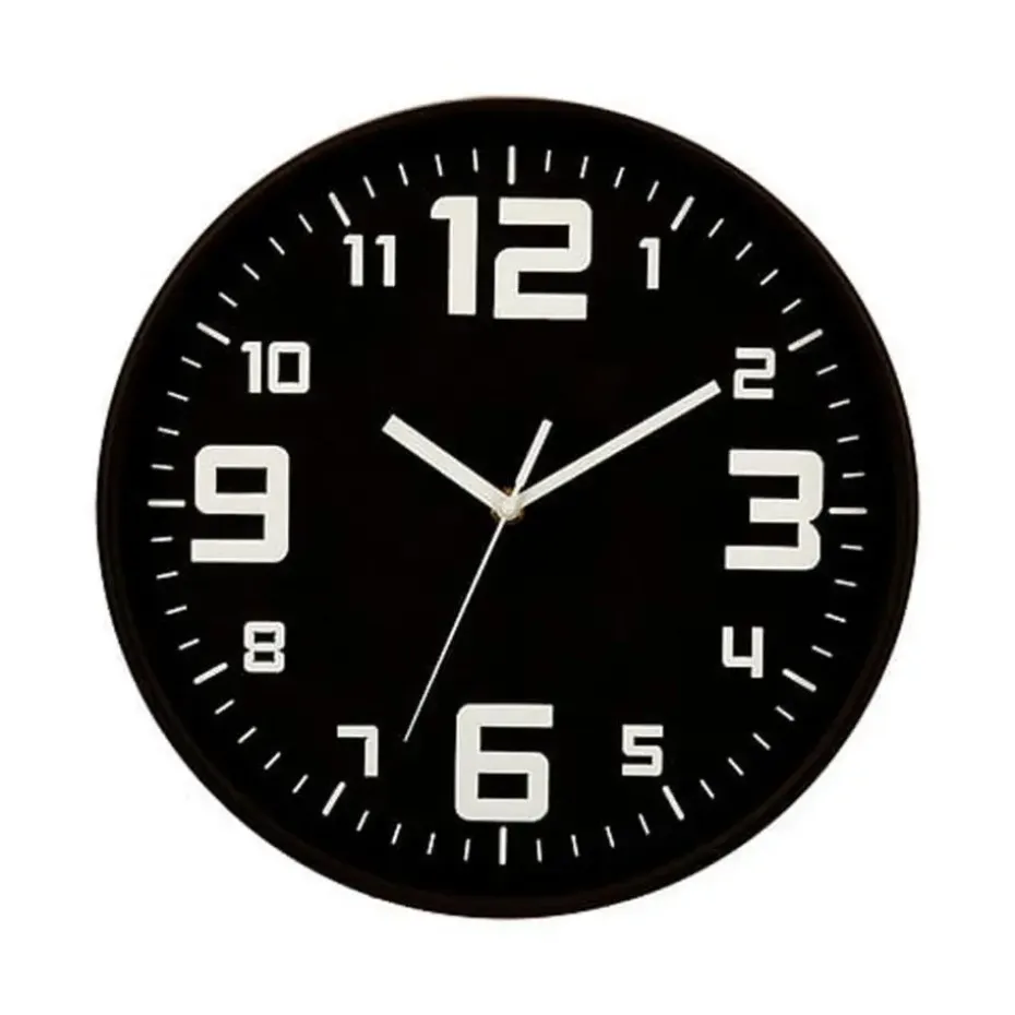 Atmosphera Elian Klok - zwart / wit - 30 cm - wandklok modern