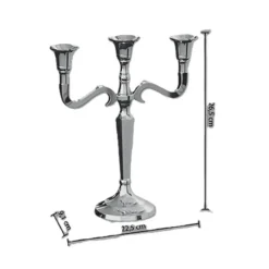 Atmosphera kaarsen kandelaar - 3 armen - metaal - goud - 27 cm